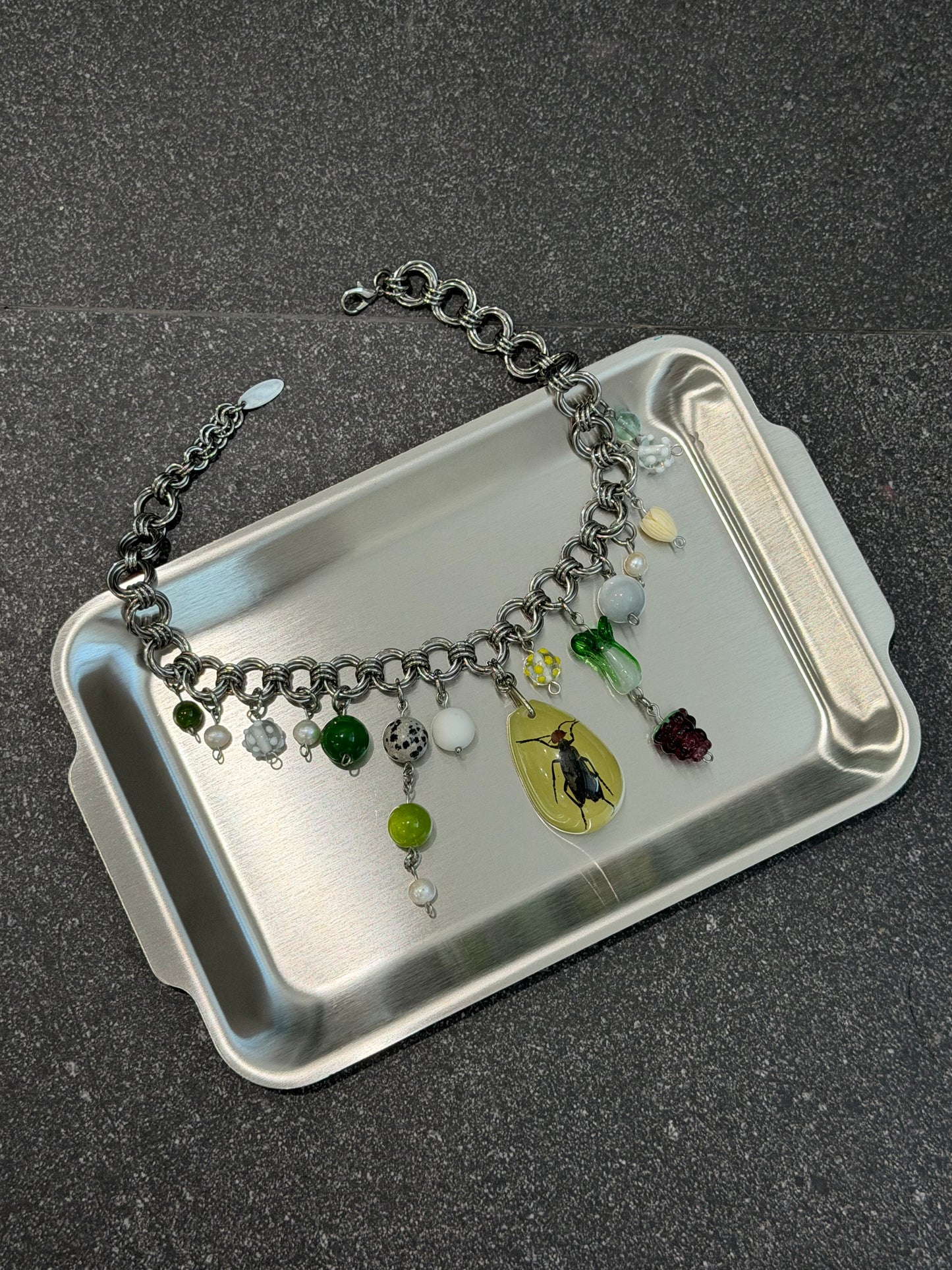 Bruha x Hukott chainmaille choker in Bug Collector