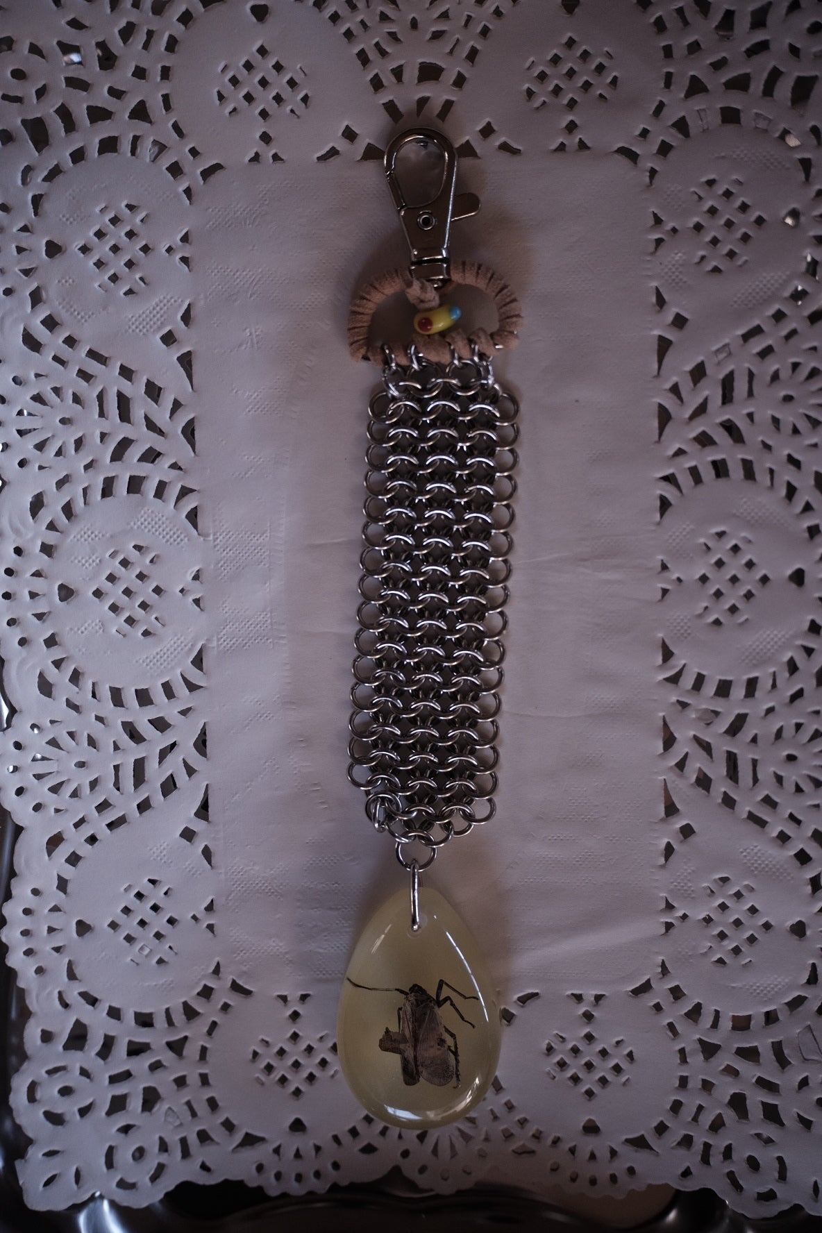 Bruha x Hukott chainmaille bug keychain 1