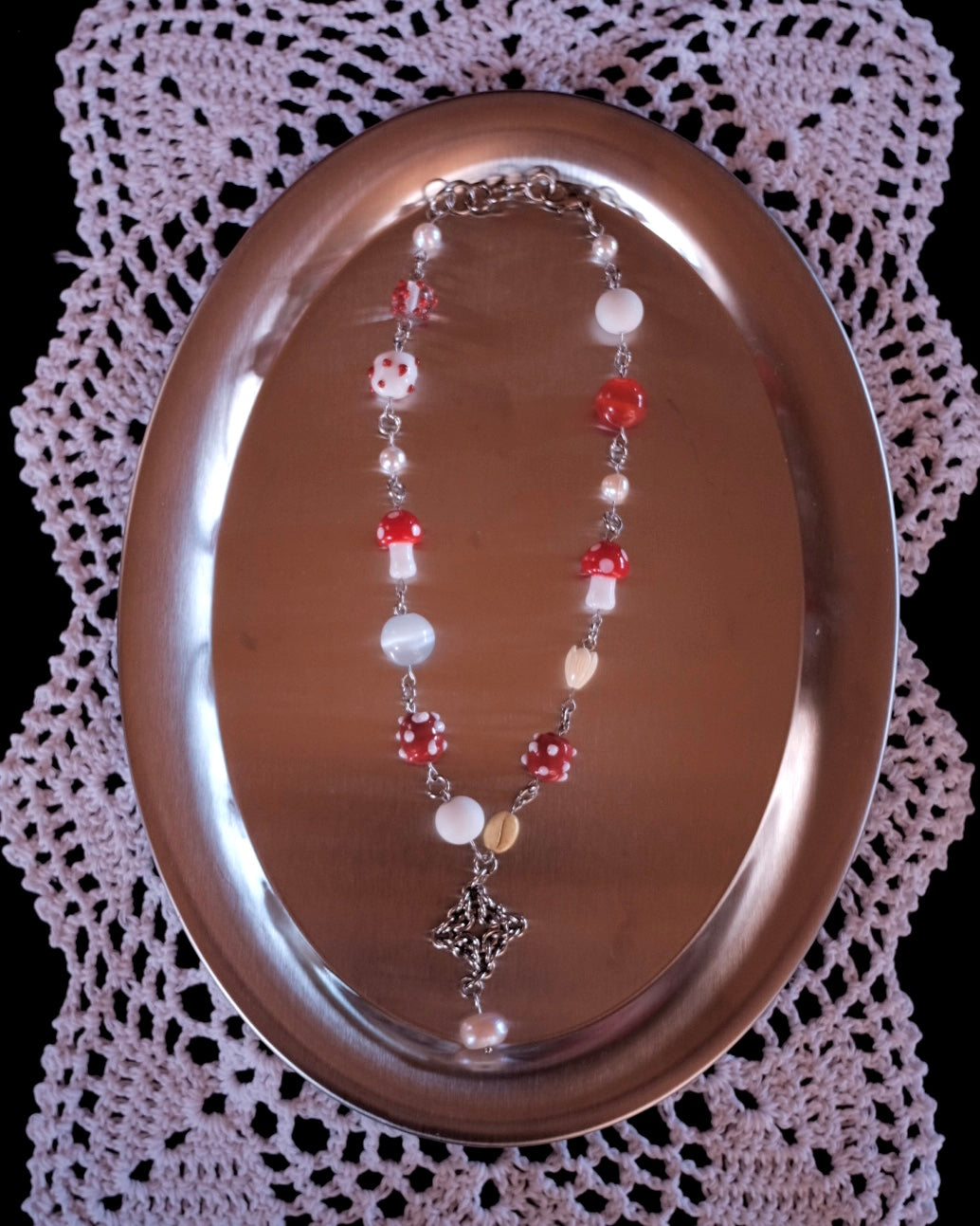 Bruha x Hukott mixed beads chainmaille choker 2